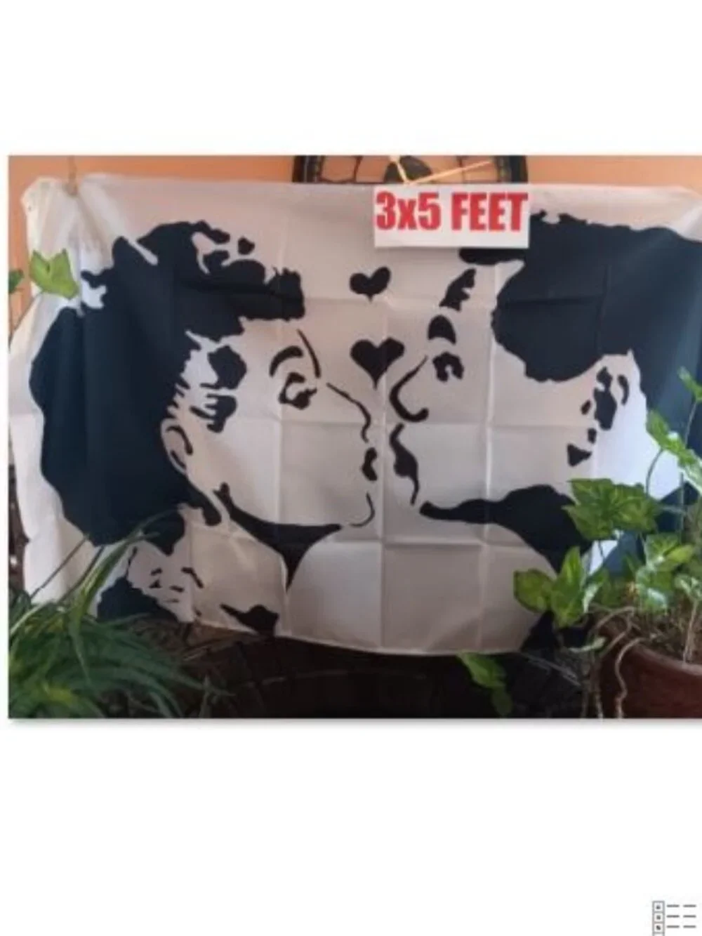 Lucy Desi 3x5 Flag Black & White Silhouette